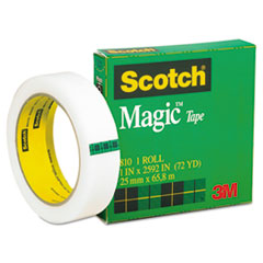 Scotch® Magic Office Tape, 1" x 72yds, 3" Core, Clear
