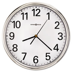 Hamilton Wall Clock, 12" Overall Diameter, Silver Case, 1 AA (sold separately)