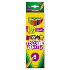 MULTICULTURAL COLORED
WOODCASE PENCILS, 3.3 MM, 8
ASSORTED COLORS/SET