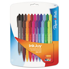 InkJoy 100RT Retractable Ballpoint Pen, 1.0mm, Assorted, 20/Pack