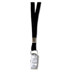 DELUXE LANYARDS, CLIP STYLE, 36&quot; LONG, BLACK, 24/BOX
