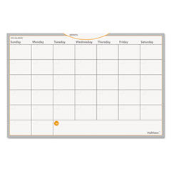 WallMates Self-Adhesive Dry Erase Monthly Planning Surfaces, 18 x 12, White/Gray/Orange Sheets, Undated