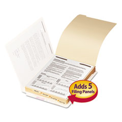 Stackable Folder Dividers with Fasteners, 1/5-Cut End Tab, Letter Size, Manila, 50/Pack