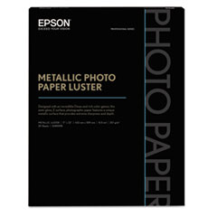 Professional Media Metallic Gloss Photo Paper, 10.5 mil, 17 x 22, White, 25/Pack