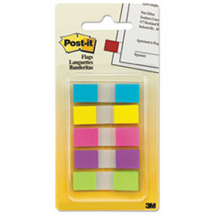 Post-it® Flags Page Flags in Portable Dispenser, 5 Bright Colors, 5 Dispensers, 20 Flags/Color