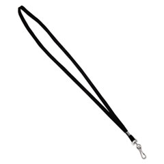 DELUXE LANYARDS, J-HOOK STYLE, 36&quot; LONG, BLACK, 24/BOX