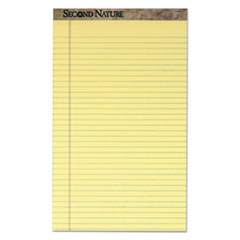 Second Nature Recycled Ruled Pads, Wide/Legal Rule, 50 Canary-Yellow 8.5 x 14 Sheets, Dozen