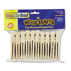 CKC368501 - Flat Wood Slotted Clothespins