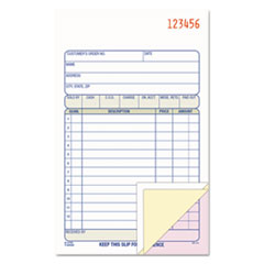 Carbonless Sales Order Book, Three-Part Carbonless, 4.19 x 7.19, 50 Forms
