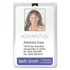ID BADGE HOLDER, VERTICAL, 3W X 4H, CLEAR, 50/PACK