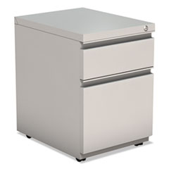 File Pedestal with Full-Length Pull, Left or Right, 2-Drawers: Box/File, Legal/Letter, Light Gray, 14.96" x 19.29" x 21.65"