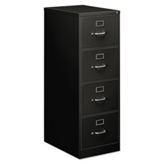 Economy Vertical File, 4 Legal-Size File Drawers, Black, 18" x 25" x 52"