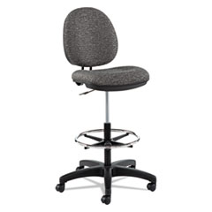 Alera Interval Series Swivel Task Stool, Supports 275 lb, 23.93" to 34.53" Seat Height, Graphite Gray Seat/Back, Black Base