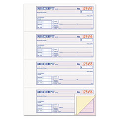 Receipt Book, Three-Part Carbonless, 7.19 x 11, 4/Page, 100 Forms