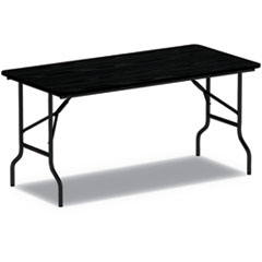 Wood Folding Table, 71.88w x 29.88d x 29.13h, Black