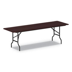 Wood Folding Table, 95.88w x 29.88d x 29.13h, Mahogany