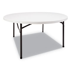 Round Plastic Folding Table, 60 dia x 29.25h, White