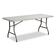 Rectangular Plastic Folding Table, 72w x 29.63d x 29.25h, Gray