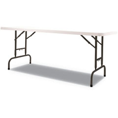 Adjustable Height Plastic Folding Table, 72w x 29.63d x 29.25 to 37.13h, White