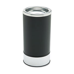 Round Sand Urn w/Removable Tray, Black/Chrome