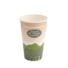 Eco-Friendly Paper Hot Cups, 16oz, Green Mountain Design,