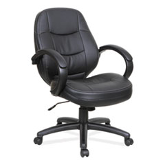 Alera PF Series Mid-Back Bonded Leather Office Chair, Supports Up to 275 lb, 18.11" to 21.45" Seat Height, Black