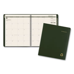 Recycled Monthly Planner, 11 x 9, Green Cover, 13-Month (Jan to Jan): 2023 to 2024