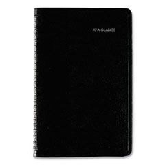 DayMinder Block Format Weekly Appointment Book, 8.5 x 5.5, Black Cover, 12-Month (Jan to Dec): 2023