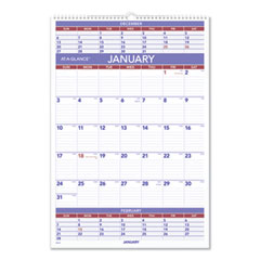 Three-Month Wall Calendar, 15.5 x 22.75, White Sheets, 12-Month (Jan to Dec): 2023