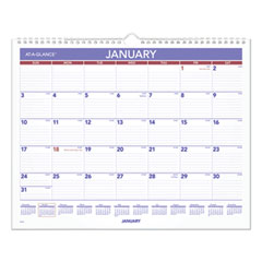 Monthly Wall Calendar, 15 x 12, White/Red/Blue Sheets, 12-Month (Jan to Dec): 2023