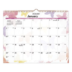 Watercolors Recycled Monthly Wall Calendar, Watercolors Artwork, 15 x 12, White/Multicolor Sheets, 12-Month (Jan-Dec): 2023