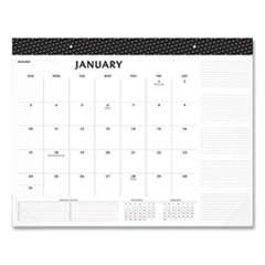 Elevation Desk Pad Calendars, 21.75 x 17, White Sheets, Black Binding, Clear Corners, 12-Month (Jan to Dec): 2023
