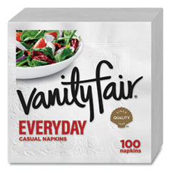 Everyday Casual Napkins, 2-Ply, White, 100/Pack