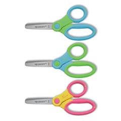 Ultra Soft Handle Scissors w/Antimicrobial Protection, Rounded Tip, 5" Long, 2" Cut Length, Randomly Assorted Straight Handle