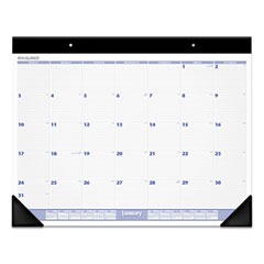 Desk Pad, 24 x 19, White Sheets, Black Binding, Black Corners, 12-Month (Jan to Dec): 2023