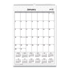 Enterprise Wall Calendar, Enterprise Geometric Artwork, 12 x 17, White/Gray Sheets, 12-Month (Jan to Dec): 2023