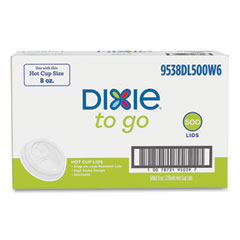 Sip-Through Dome Hot Drink Lids, Fits 8 oz Hot Cups, Plastic, Black, 500/Carton