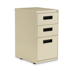 File Pedestal, Left or Right, 3-Drawers: Box/Box/File, Legal/Letter, Putty, 14.96" x 19.29" x 27.75"