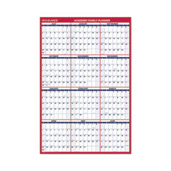 Academic Erasable Reversible Extra Large Wall Calendar, 48 x 32, White/Blue/Red, 12 Month (July to June): 2022 to 2023