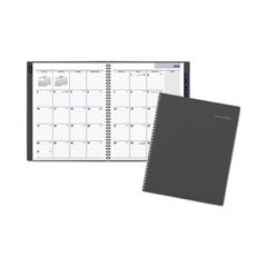 DayMinder Academic Monthly Desktop Planner, Twin-Wire Binding, 11 x 8.5, Charcoal Cover, 12-Month (July to June): 2022-2023