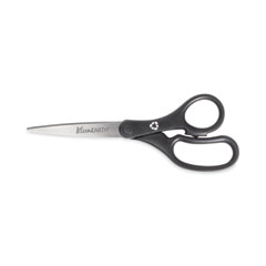 KleenEarth Basic Plastic Handle Scissors, 8" Long, 3.25" Cut Length, Black Straight Handles, 3/Pack