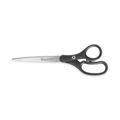 KleenEarth Basic Plastic Handle Scissors, 9" Long, 4.25" Cut Length, Black Straight Handle
