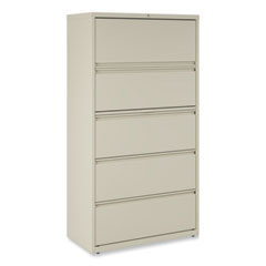 Lateral File, 5 Legal/Letter/A4/A5-Size File Drawers, Putty, 36" x 18.63" x 67.63"