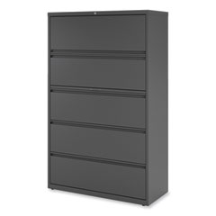 Lateral File, 5 Legal/Letter/A4/A5-Size File Drawers, 1 Roll-Out Posting Shelf, Light Gray, 42" x 18.63" x 67.63"