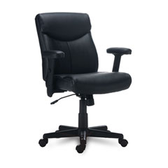 Alera Harthope Leather Task Chair, Supports Up to 275 lb, Black Seat/Back, Black Base