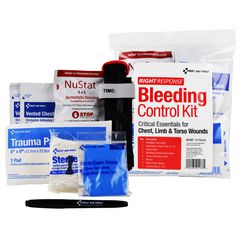 Critical Essentials Bleeding Control Kit for Limb, Chest and Torso Wounds, 11 Pieces, Plastic Bag