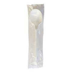 Mediumweight Wrapped Polypropylene Cutlery, Soup Spoon, White, 1,000/Carton