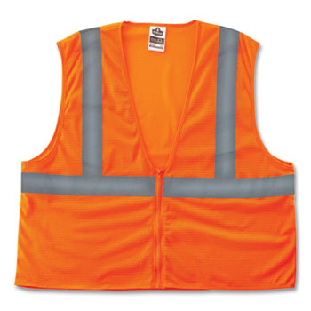 GloWear 8205Z Class 2 Super Economy Mesh Vest, Polyester, Orange, 2X-Large/3X-Large