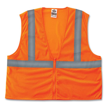 GloWear 8205Z Class 2 Super Economy Mesh Vest, Polyester, Orange, Large/X-Large