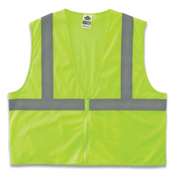 GloWear 8205Z Class 2 Super Economy Mesh Vest, Polyester, Lime, Small/Medium